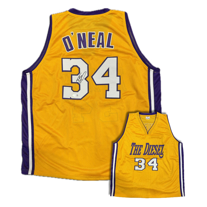 Shaquille O'Neal Autographed "The Diesel" Custom Yellow Los Angeles Basketball Jersey