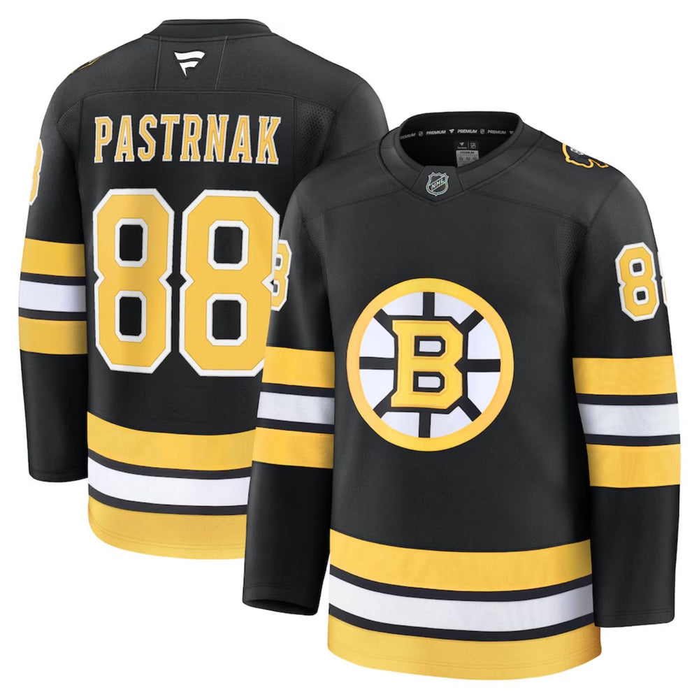 David Pastrnak Boston Bruins 2025 Black Premium Hockey Jersey