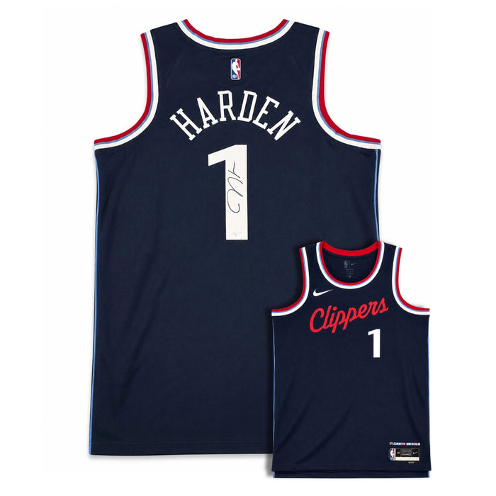 James Harden Autographed Los Angeles Clippers Blue Nike Icon Edition Basketball Jersey