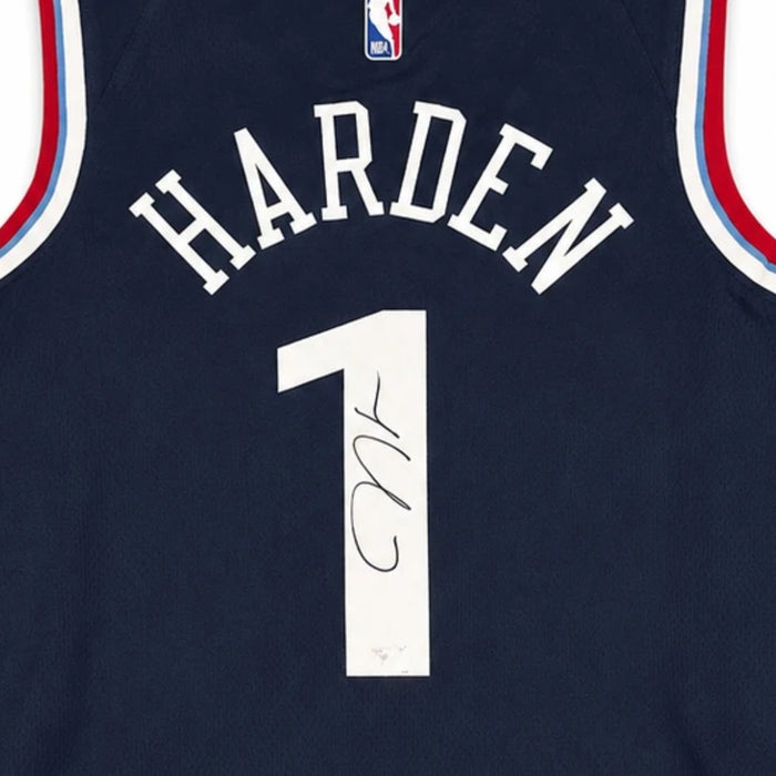 James Harden Autographed Los Angeles Clippers Blue Nike Icon Edition Basketball Jersey