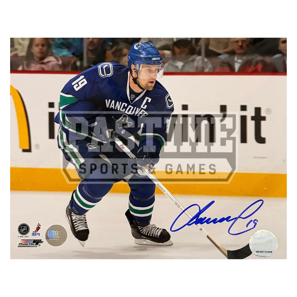 Markus Naslund Autographed Vancouver Canucks Photo (Home Orca Jersey Skating 4) - Pastime Sports & Games