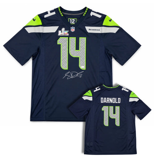 Sam Darnold Autographed Seattle Seahawks Nike Super Bowl LX Patch Blue Football Jersey
