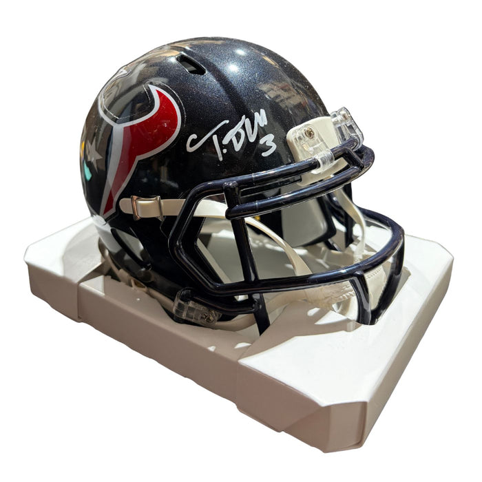 Tank Dell Autographed Houston Texans Mini Helmet Fanatics COA