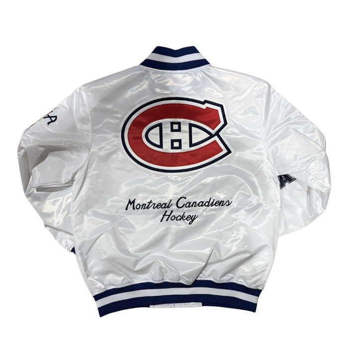 Montreal Canadiens White Arctic Satin Jacket - Pastime Sports & Games