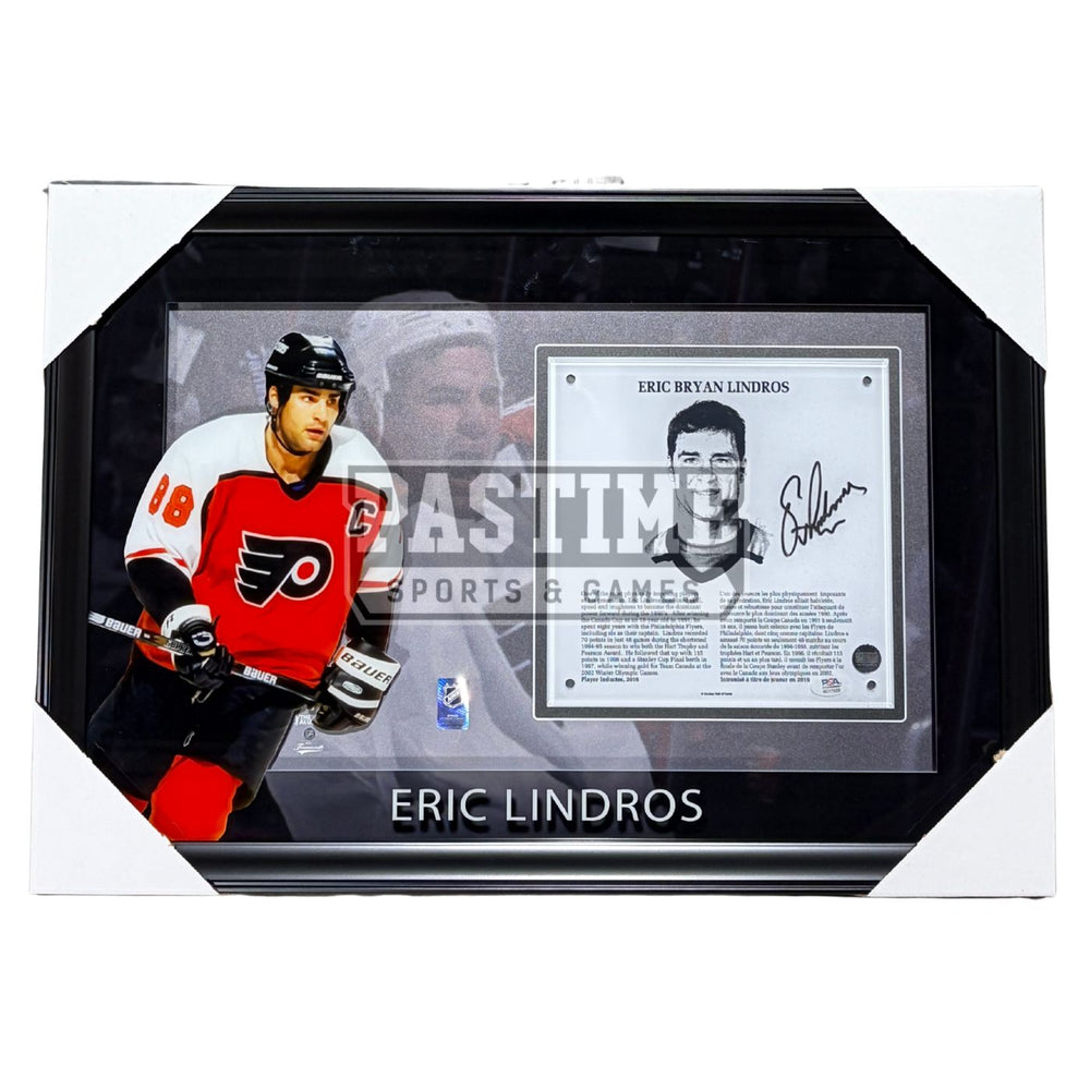 Eric Lindros Autographed Philadelphia Flyers Framed HHOF Plaque