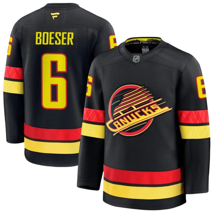Brock Boeser Vancouver Canucks 2024 Black Alternate Premium Hockey Jersey