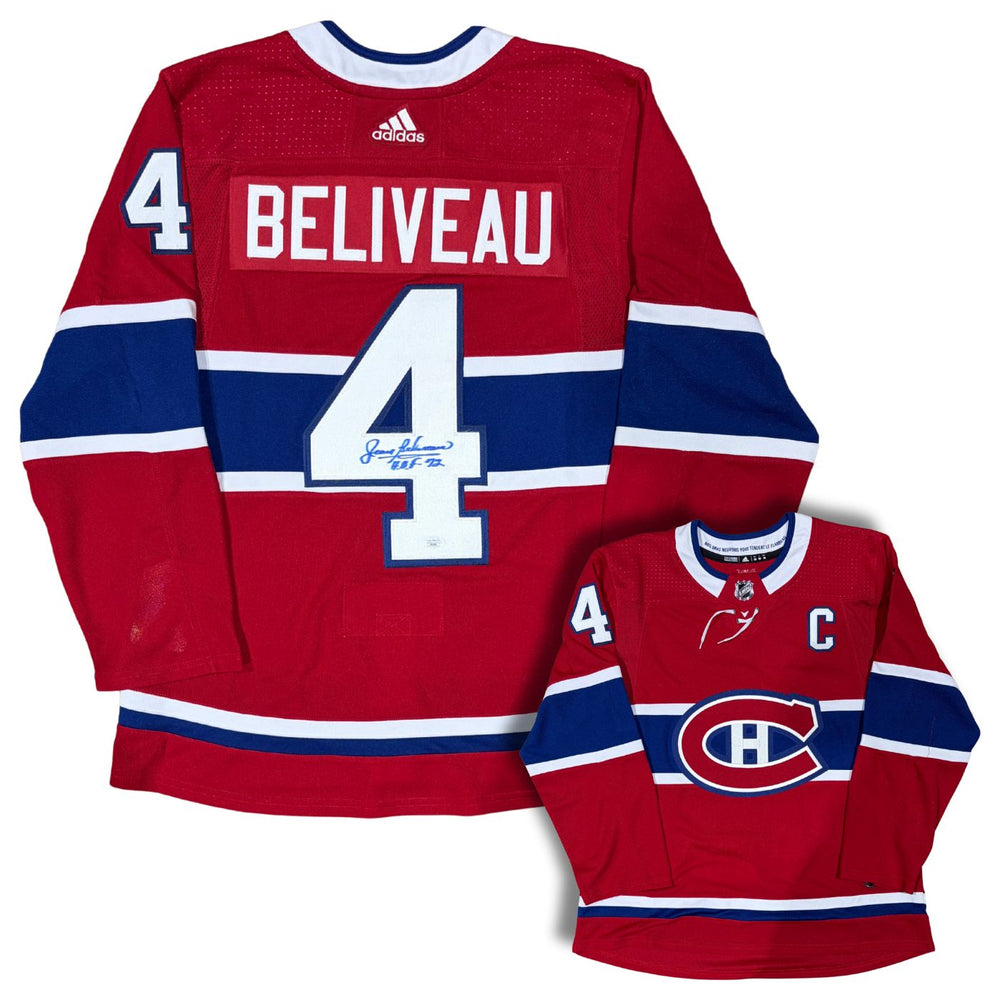 Jean Beliveau Autographed Montreal Canadiens Adidas Home Jersey - Pastime Sports & Games