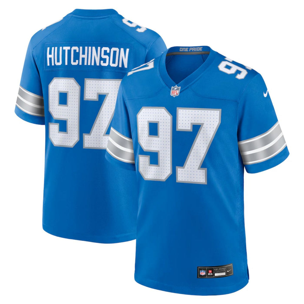 Aidan Hutchinson Detroit Lions Blue Nike Team Game Jersey