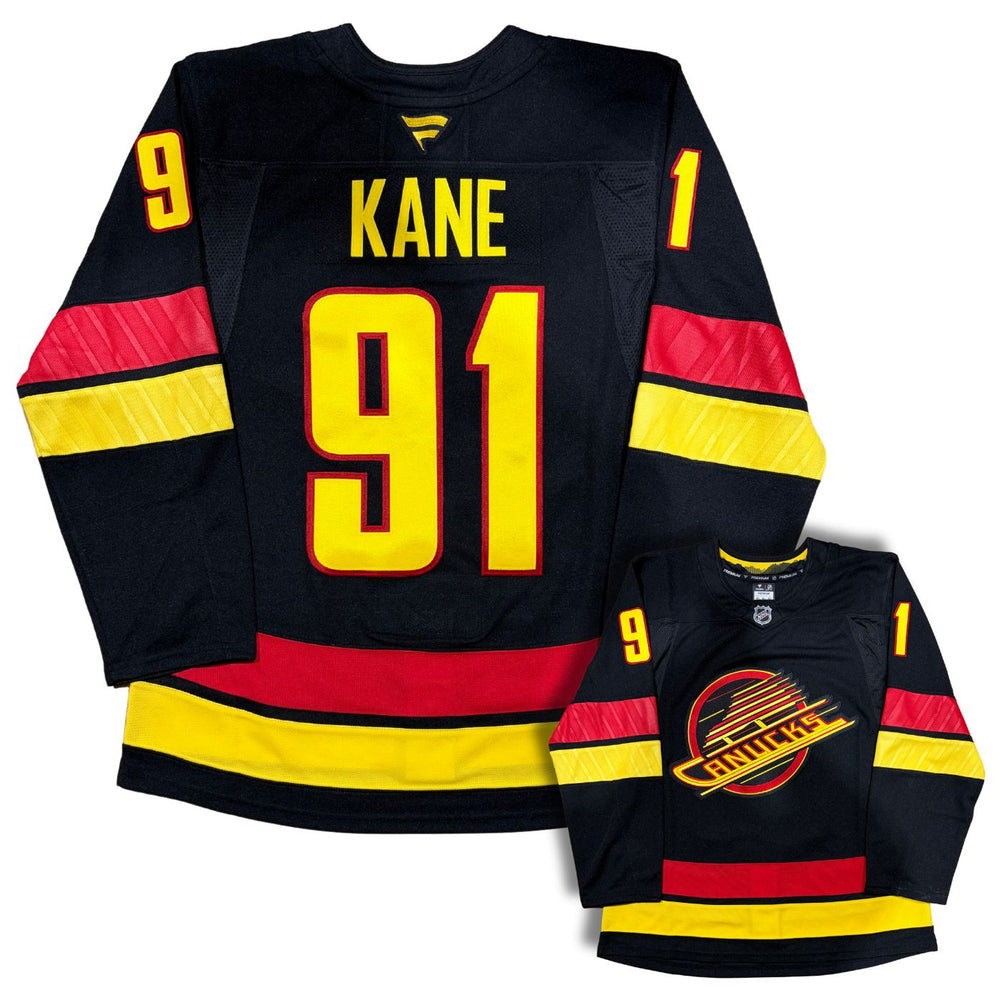 Evander Kane Vancouver Canucks Black Custom Stitched Fanatics Skate Jersey