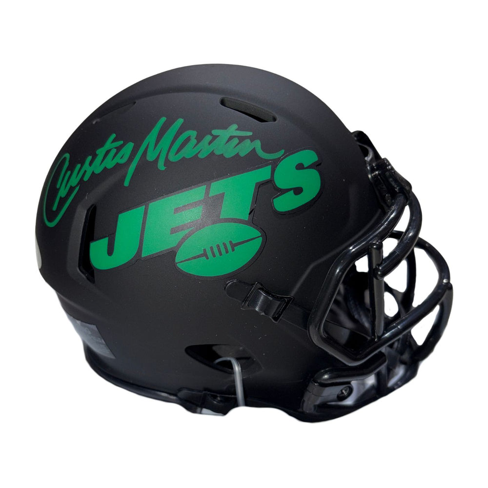 Curtis Martin Autographed New York Jets Eclipse Black Mini Speed Helmet - Pastime Sports & Games