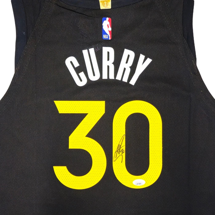 Stephen Curry Autographed Golden State Warriors Nike Authentic City Edition Black Basketball Jersey