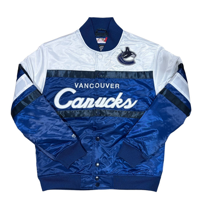 Vancouver Canucks Navy Lightweight Satin Jacket - Pastime Sports & Games