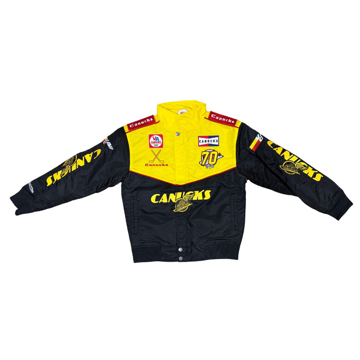 Vancouver Canucks Yellow/Black Driverseat Satin Jacket - Pastime Sports & Games