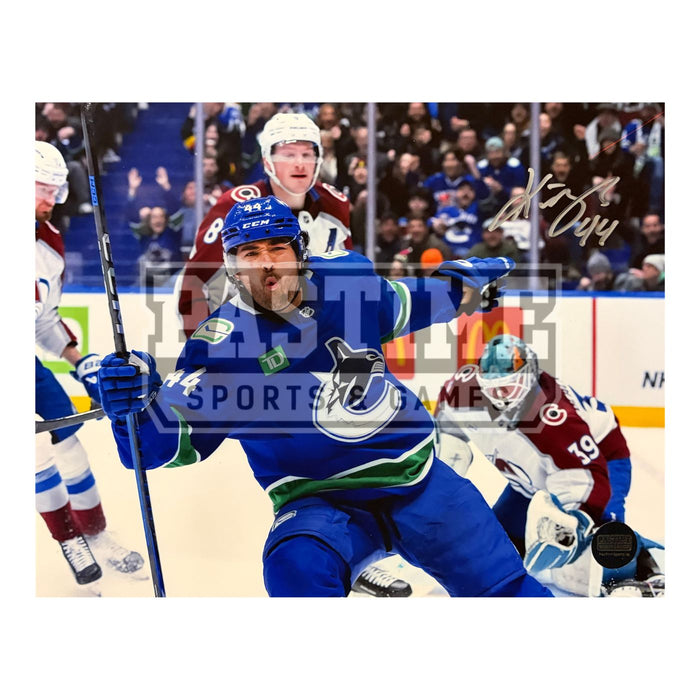Kiefer Sherwood Autographed Vancouver Canucks Hockey Photo (After Goal)