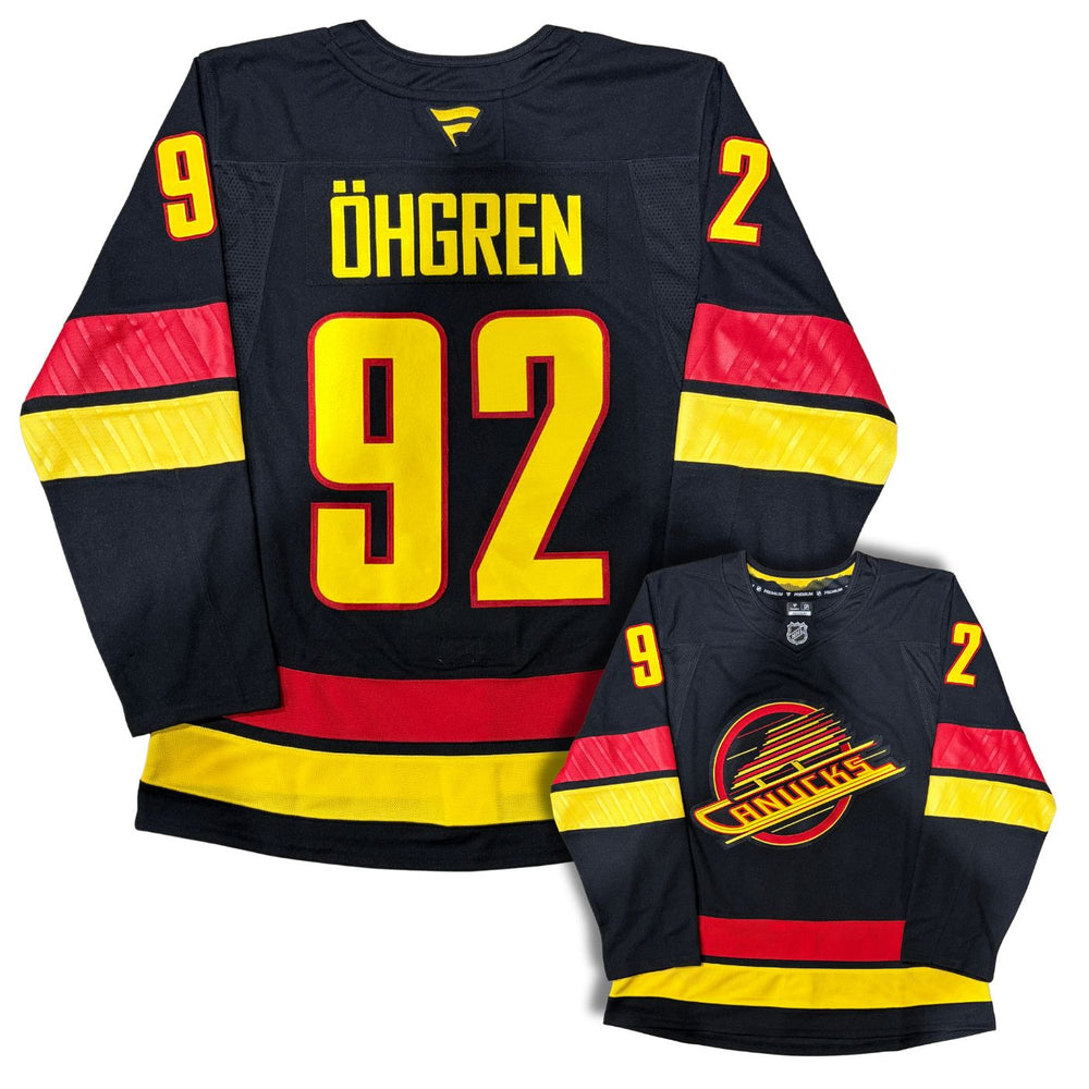 Liam Ohgren Vancouver Canucks Black Custom Stitched Fanatics Skate Jersey - Pastime Sports & Games
