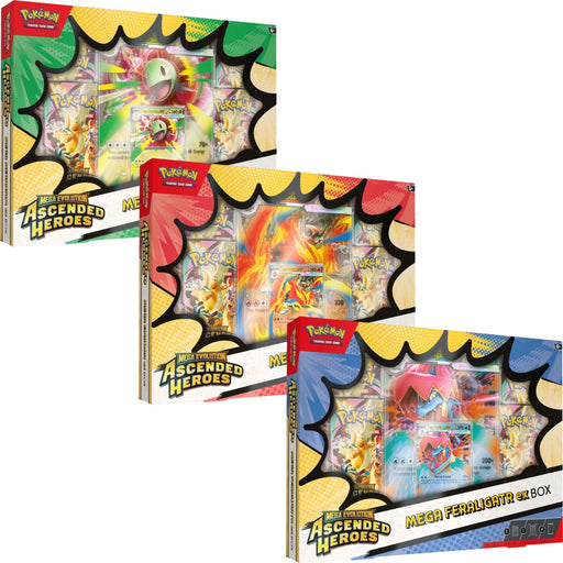 Pokemon Ascended Heroes Mega Meganium/Emboar/Feraligator ex Box/Case - Pastime Sports & Games