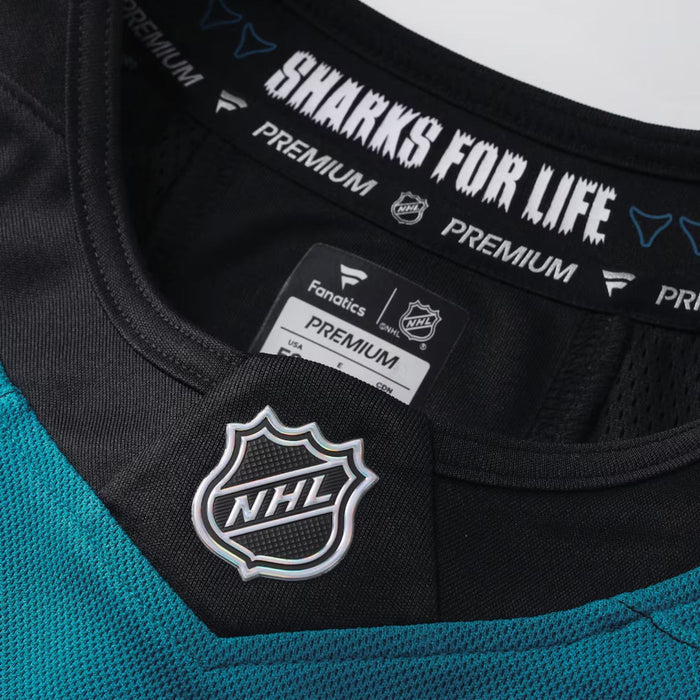 Macklin Celebrini San Jose Sharks 2025 Teal Alternate Premium Hockey Jersey