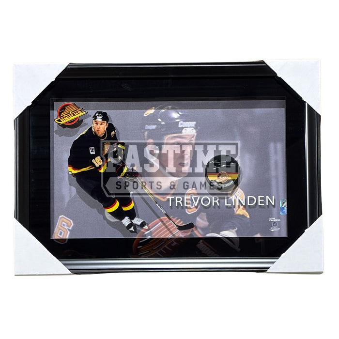 Trevor Linden Autographed Vancouver Canucks Framed Puck