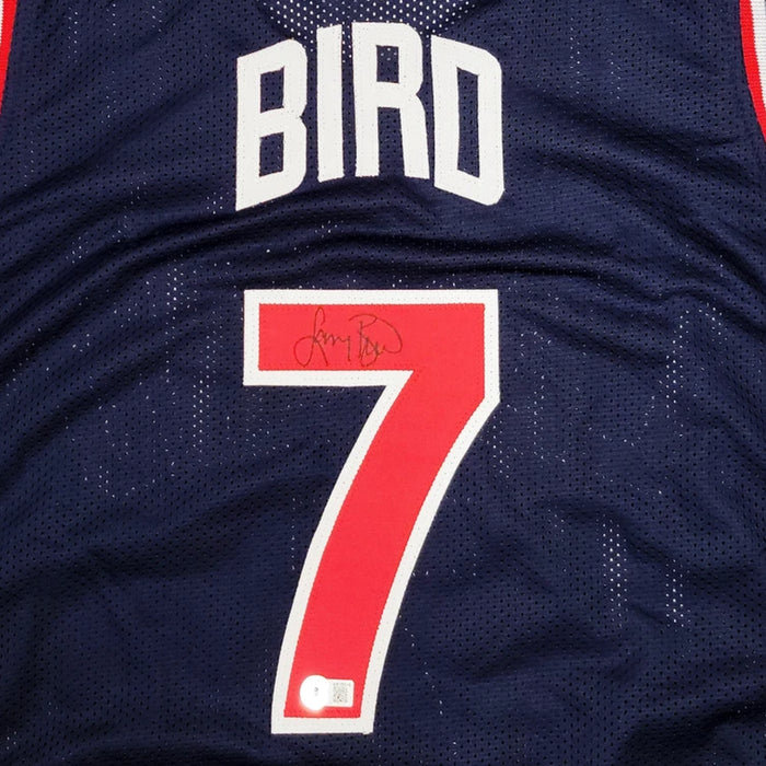 Larry Bird Autographed "Dream Team" Custom Navy Jersey