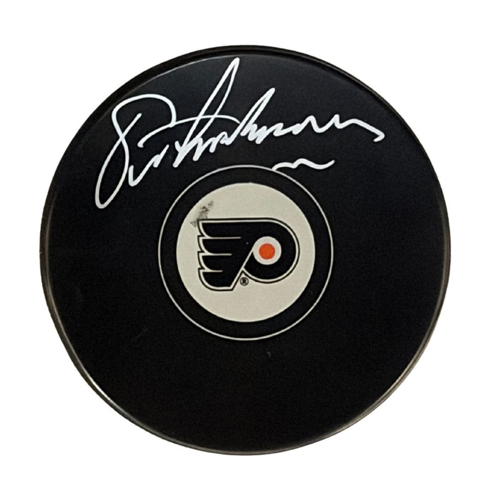 Eric Lindros Autographed Philadelphia Flyers Hockey Puck (Small Logo) - Pastime Sports & Games
