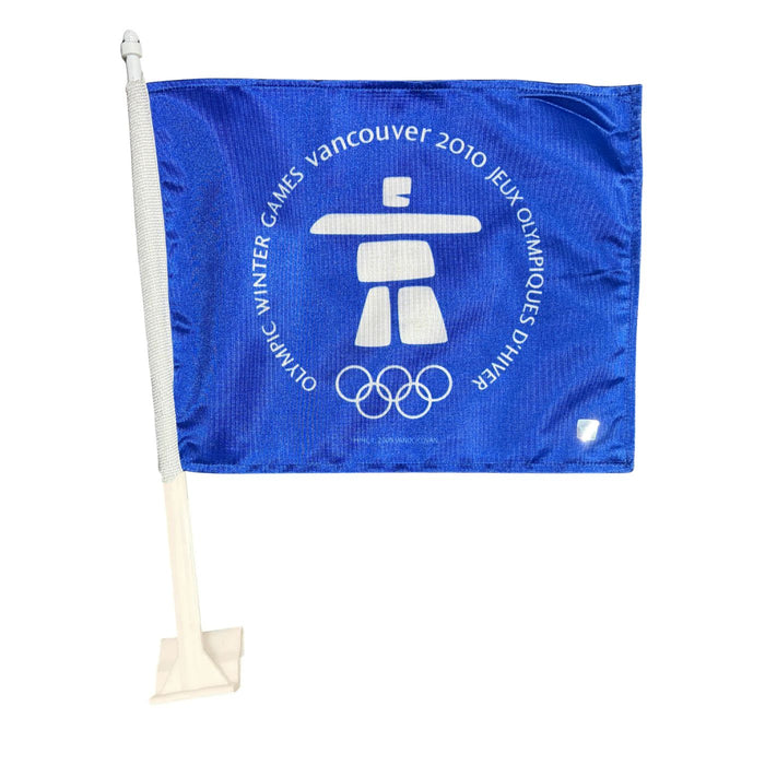 2010 Vancouver Olympics Blue Car Flag