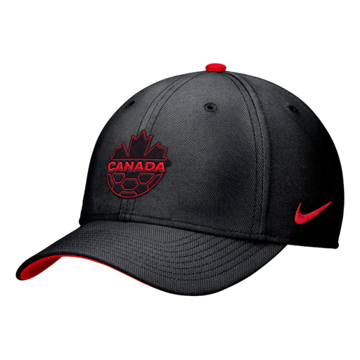 Canada Soccer Unisex Black Rise Swoosh Flex Hat - Pastime Sports & Games