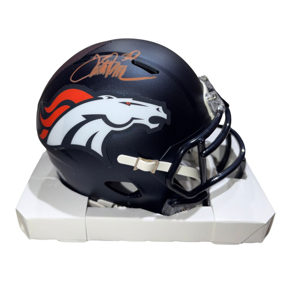 Terrell Davis Autographed Denver Broncos 2024 Mini Speed Helmet - Pastime Sports & Games