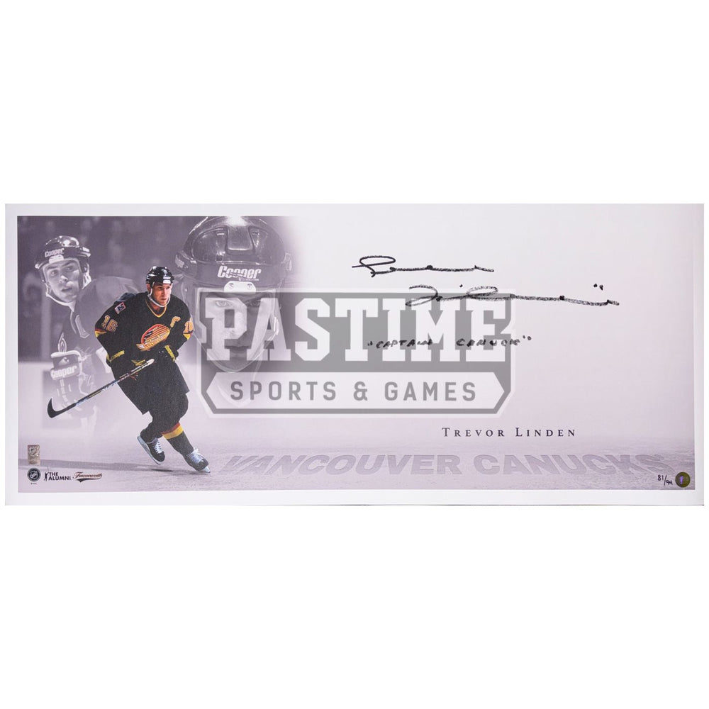 Trevor Linden Autographed Vancouver Canucks Limited Edition Panoramic Print - Pastime Sports & Games