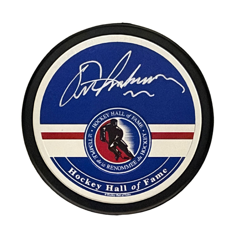 Eric Lindros Autographed Hockey Hall Of Fame Hockey Puck (Textured Autograph Puck) - Pastime Sports & Games