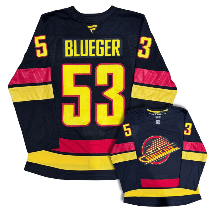 Teddy Blueger Vancouver Canucks Custom Stitched Fanatics Skate Jersey - Pastime Sports & Games