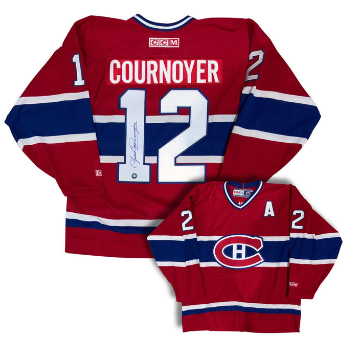 Yvan Cournoyer Autographed Montreal Canadiens Vintage CCM Hockey Jersey - Pastime Sports & Games