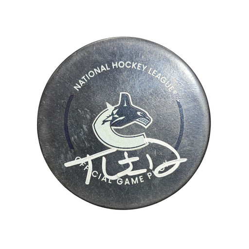 Thatcher Demko Autographed Vancouver Canucks Hockey Puck (Official Game Puck) - Pastime Sports & Games