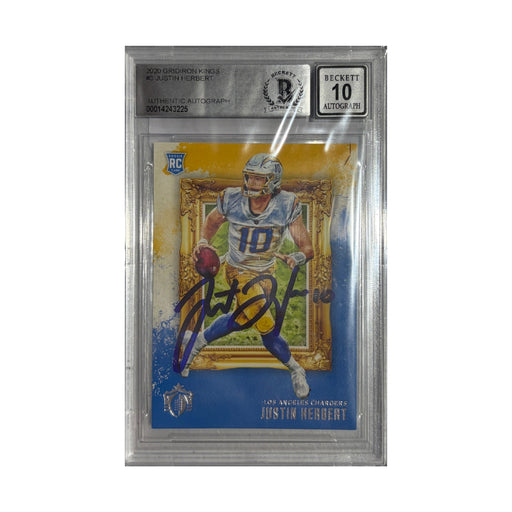 Justin Herbert Autographed 2020 Panini Gridiron Kings #3 Beckett Slabbed/Graded Card