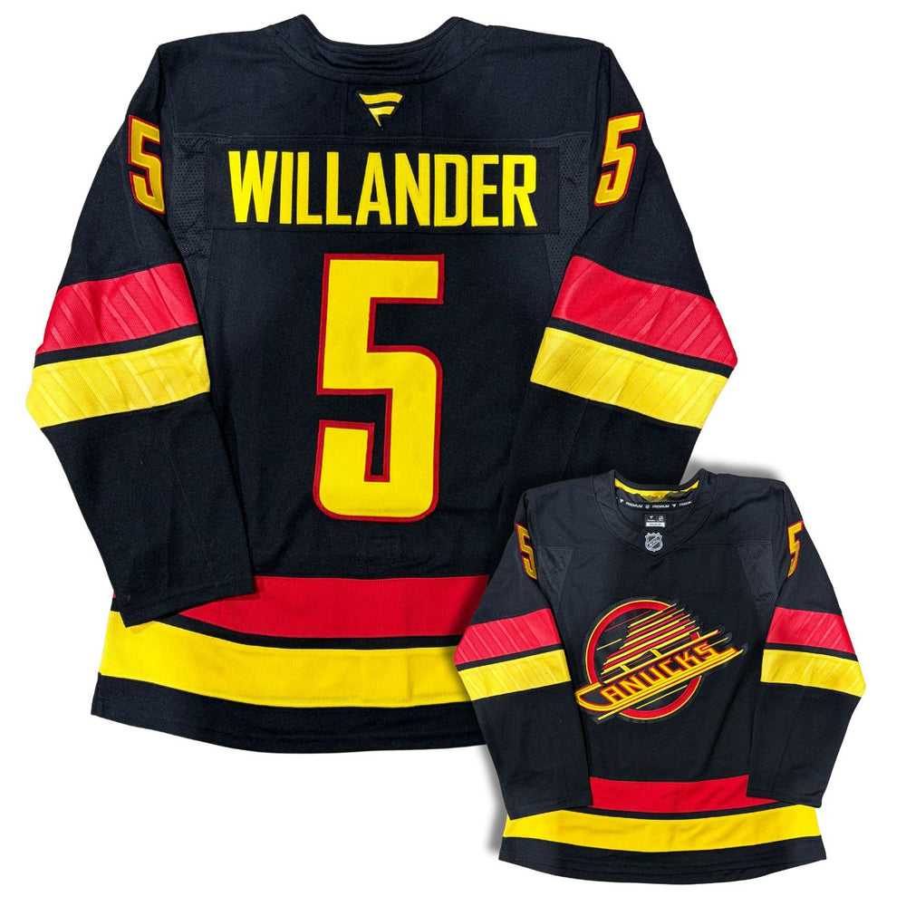 Tom Willander Vancouver Canucks Black Custom Stitched Fanatics Skate Jersey - Pastime Sports & Games