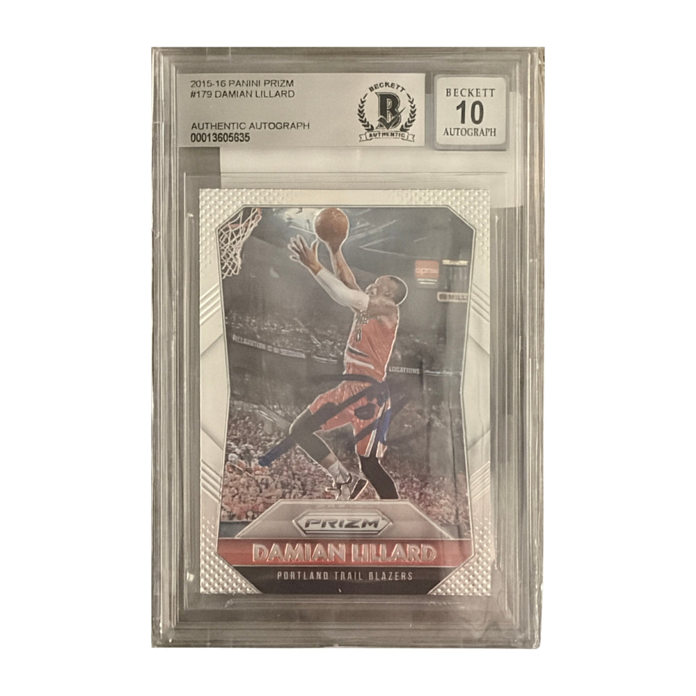 Damian Lillard Autographed 2015-16 Prizm #179 Beckett Slabbed/Graded Card