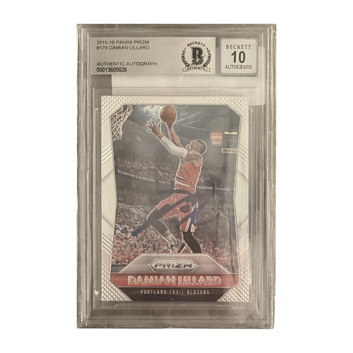 Damian Lillard Autographed 2015-16 Prizm #179 Beckett Slabbed/Graded Card