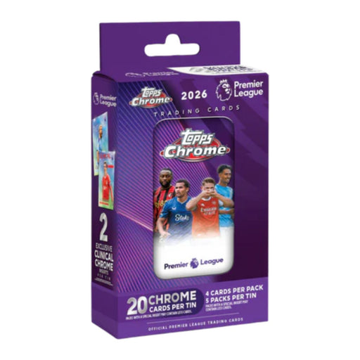 2026 Topps Chrome Premier League Soccer Tin/Case - Pastime Sports & Games