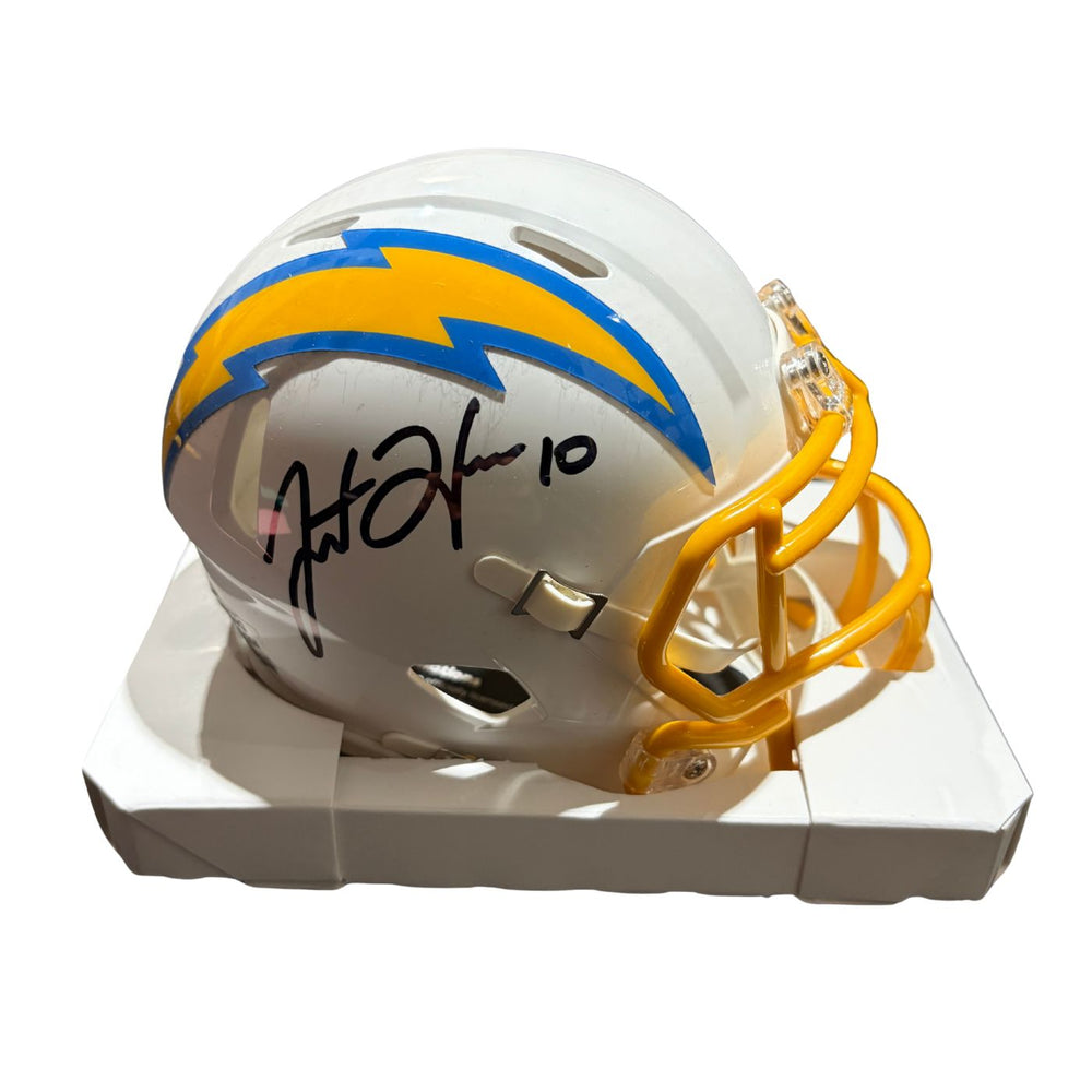 Justin Herbert Autographed Los Angeles Chargers Speed Mini Helmet Fanatics COA