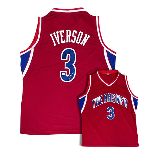 Allen Iverson Autographed "The Answer" Custom Red Basketball Jersey