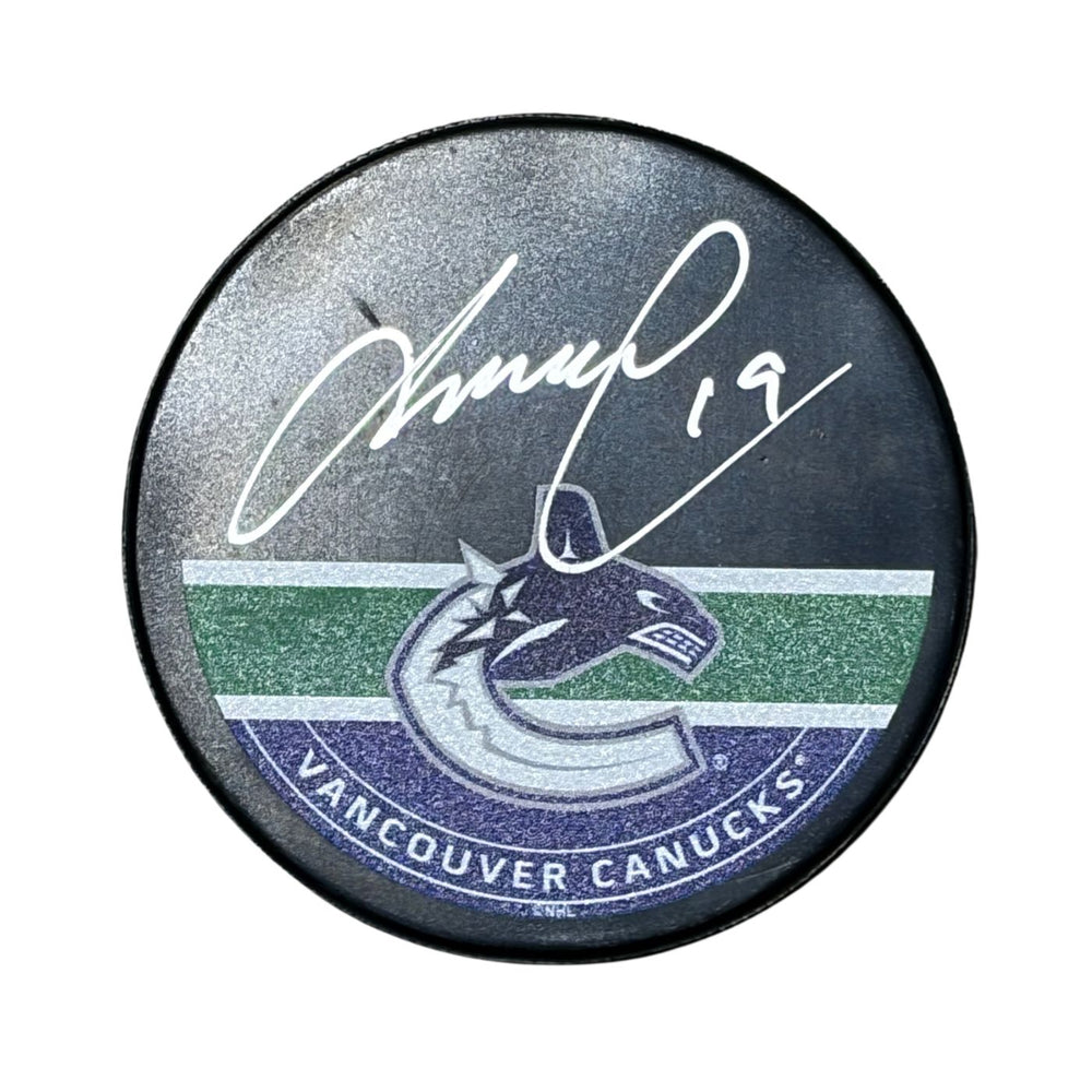 Markus Naslund Autographed Vancouver Canucks Puck (Printed Orca Autograph Puck) - Pastime Sports & Games
