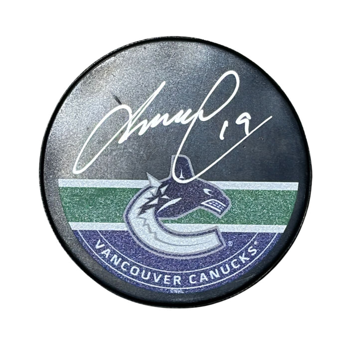 Markus Naslund Autographed Vancouver Canucks Puck (Printed Orca Autograph Puck) - Pastime Sports & Games