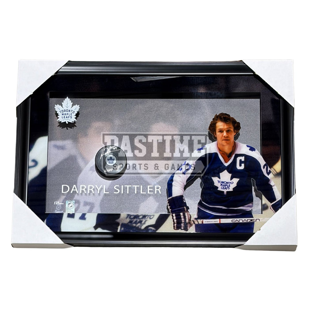 Darryl Sittler Autographed Toronto Maple Leafs Framed Puck