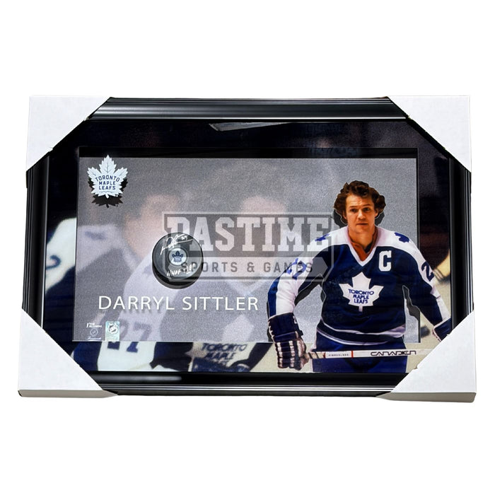 Darryl Sittler Autographed Toronto Maple Leafs Framed Puck