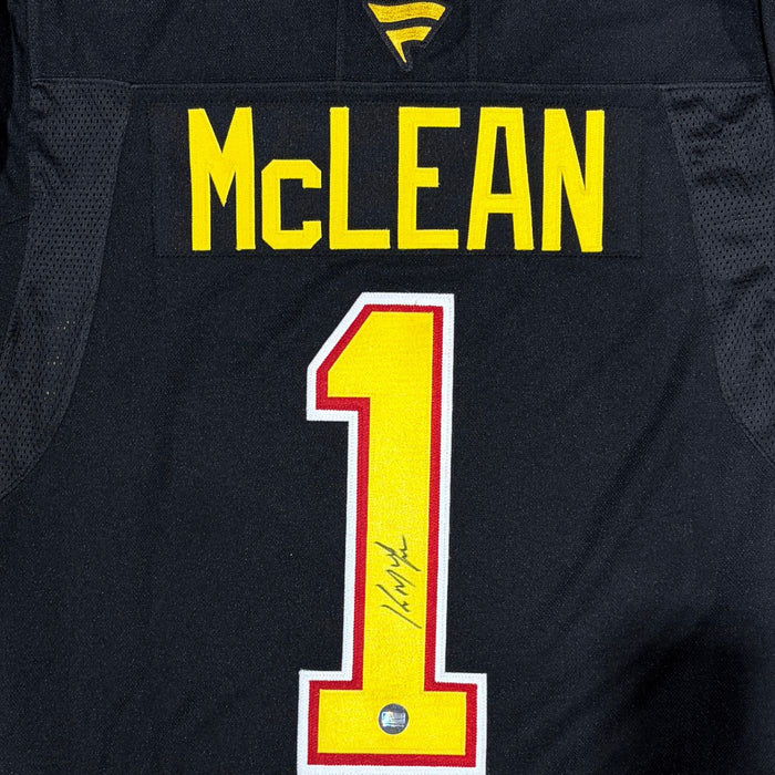 Kirk McLean Autographed Vancouver Canucks Skate Custom Stitched Black Home Fanatics Jersey