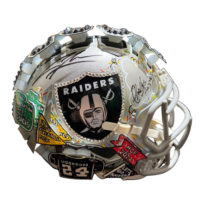 Charles Woodson Autographed Los Vegas Raiders Hand Painted Mini Helmet