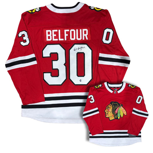 Ed Belfour Autographed Chicago Blackhawks Red Fanatics Hockey Jersey