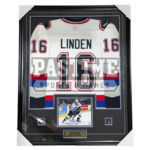 Trevor Linden Vancouver Canucks Autographed White Framed Hockey Jersey