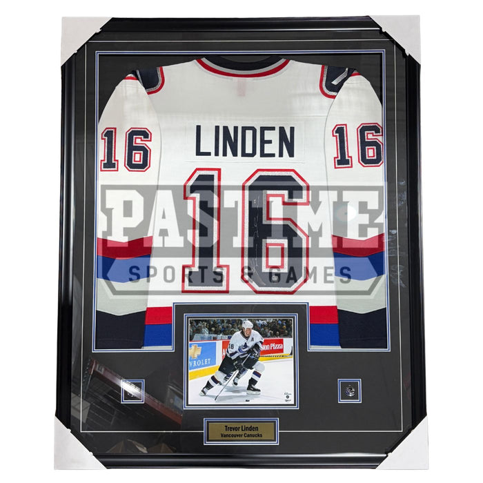 Trevor Linden Vancouver Canucks Autographed White Framed Hockey Jersey