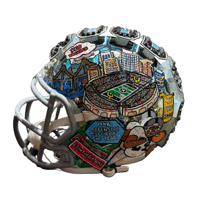 Charles Woodson Autographed Los Vegas Raiders Hand Painted Mini Helmet