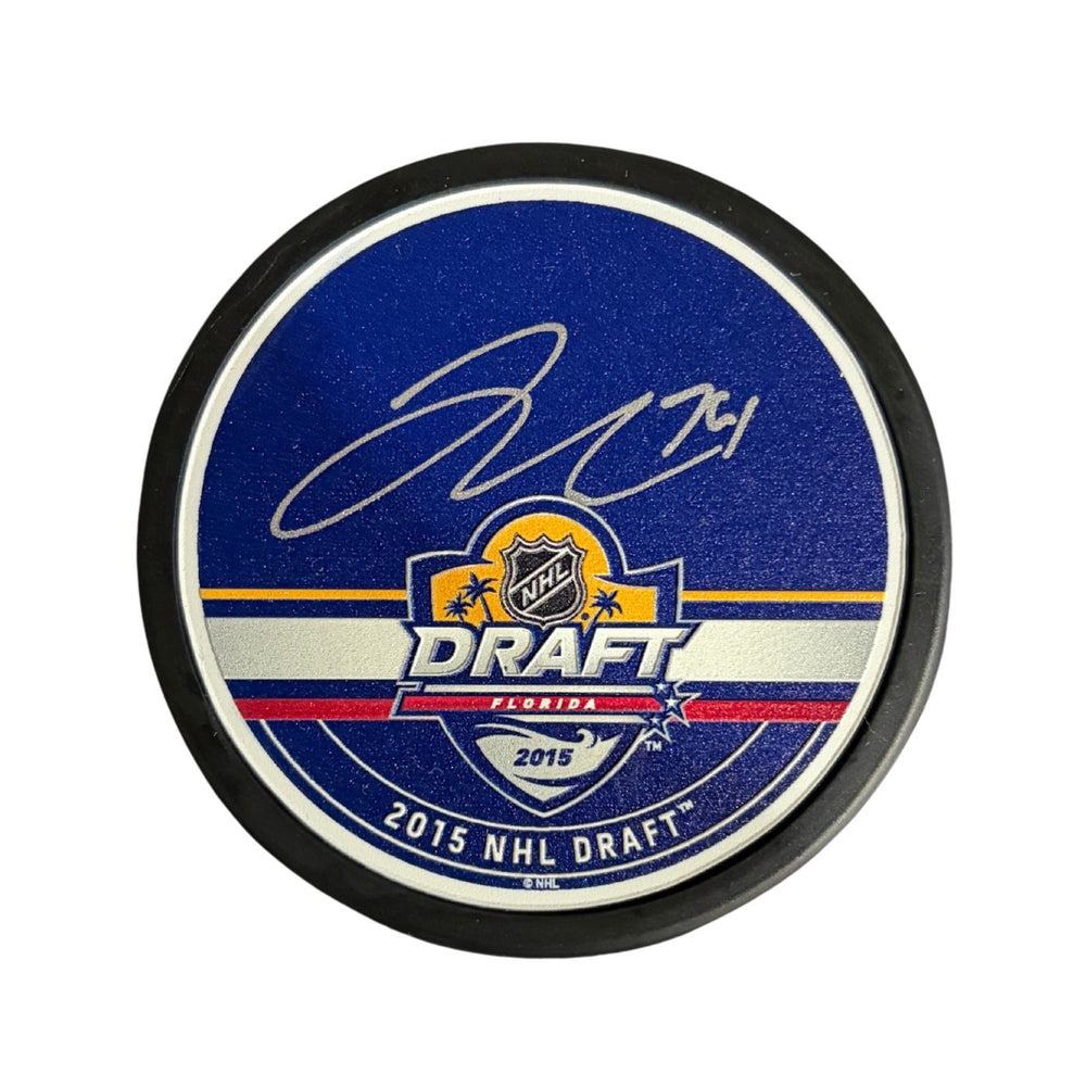 Jake Debrusk Autographed 2015 Draft Hockey Textured Autograph Puck - Pastime Sports & Games
